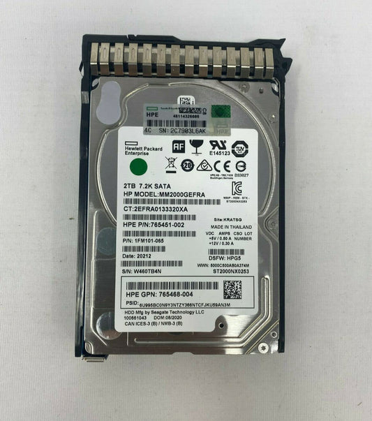 765451-002 2TB 7.2k SATA 6G 2.5