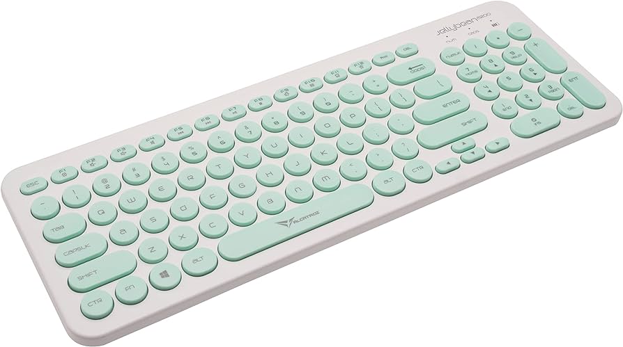 Alcatroz Jellybean A200 Wireless Keyboard, White/Mint