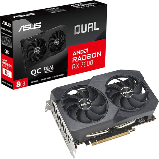 ASUS Dual Radeon RX 7600 OC, DUAL-RX7600-O8G, 8GB GDDR6, HDMI, 3x DP