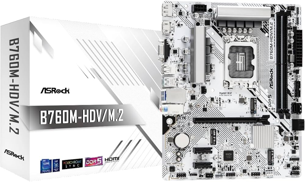 ASROCK B760M-HDV/M.2 DDR5 (White) ASR-90-MXBMJ0-A0UAYZ