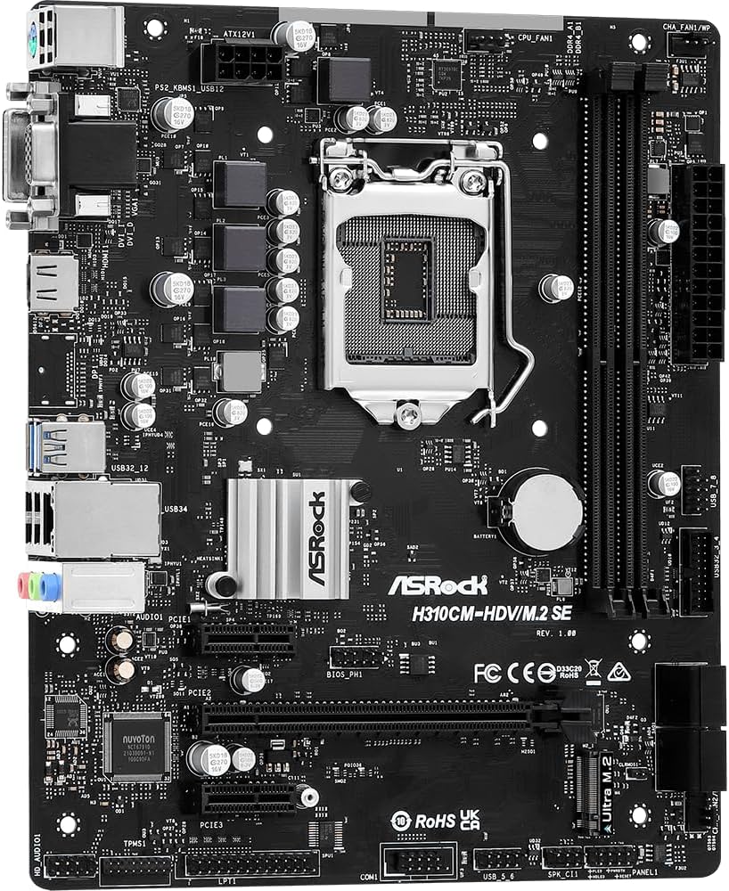 ASROCK H310CM-HDV/M.2 SE (Support Intel 6/7/8/9 Gen CPU) ASR-90-MXBN20-A0UAYZ