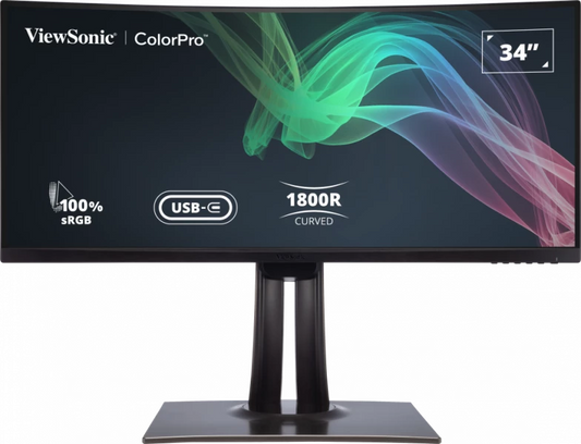 Viewsonic 34" curve Display, MVA Panel, 3440 x 1440 Resolution, 400cd/m, 99% sRGB color coverage, 99