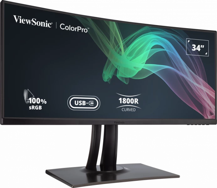 Viewsonic 34" curve Display, MVA Panel, 3440 x 1440 Resolution, 400cd/m, 99% sRGB color coverage, 99