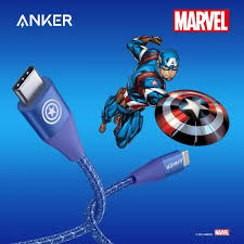 Anker PowerLine+ II USB-C with Lightning 3ft Captain America