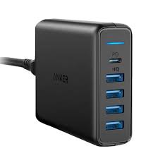 ANKER POWERPORT I WITH 1 USB C POWER DELIVERY & 4 PowerIQ SG PLUG BLACK