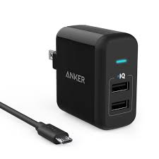 ANKER 24W 4.8A 2-PORT USB CHARGER SG PLUG