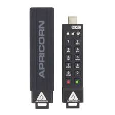 Apricorn 128GB Aegis Secure Key 3 NXC 256-Bit Hardware-Encrypted USB 3.2 Type C Flash Drive, FIPS 14