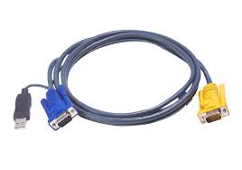 6M USB KVM Cable with 3 in 1 SPHD and built-in PS/2 to USB converter