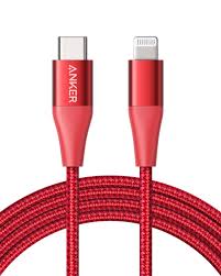 ANKER POWERLINE+ II USB-C TO CABLE CONNECTOR 3FT RED (C TO L)