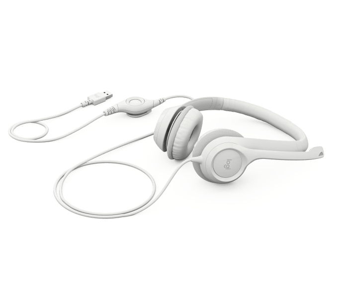 LOGITECH H390 USB STEREO HEADSET OFF-WHITE