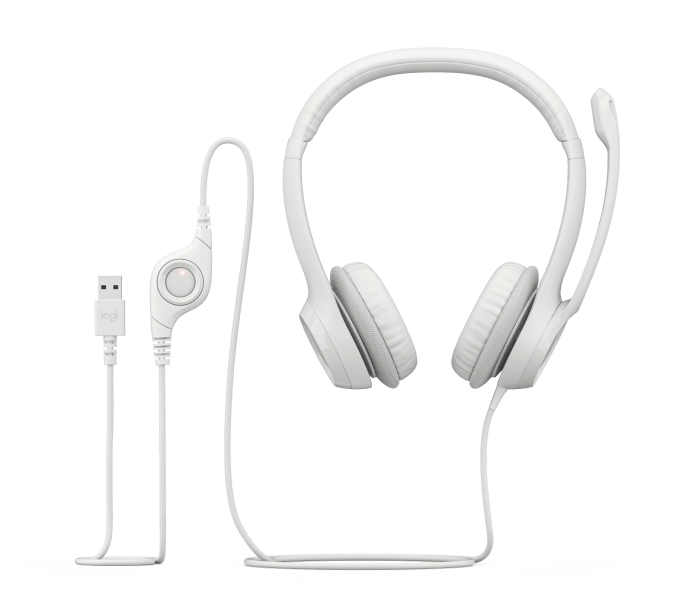 LOGITECH H390 USB STEREO HEADSET OFF-WHITE