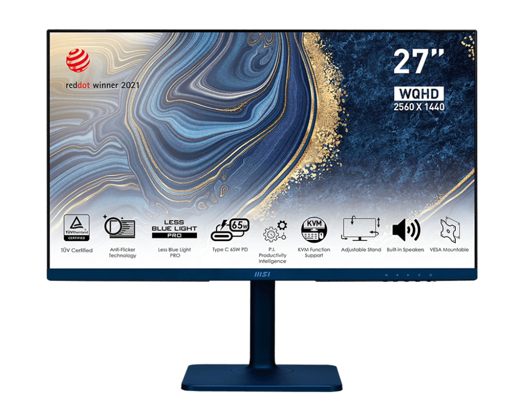 MSI Modern MD272QP Ultramarine Monitor | 9S6-3PB19H-056