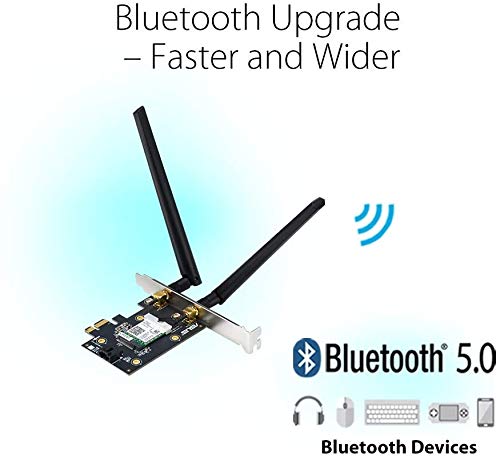 Asus AX3000 Dual Band PCI-E WiFi 6 (802.11ax) Supporting 160MHz, Bluetooth 5.0 Interface: PCI-E Adap