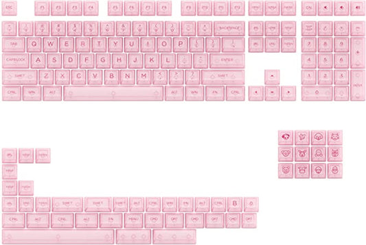 AKKO Keycap - ASA Profile - Clear Transparent Pink (155pcs Polycarbonate)