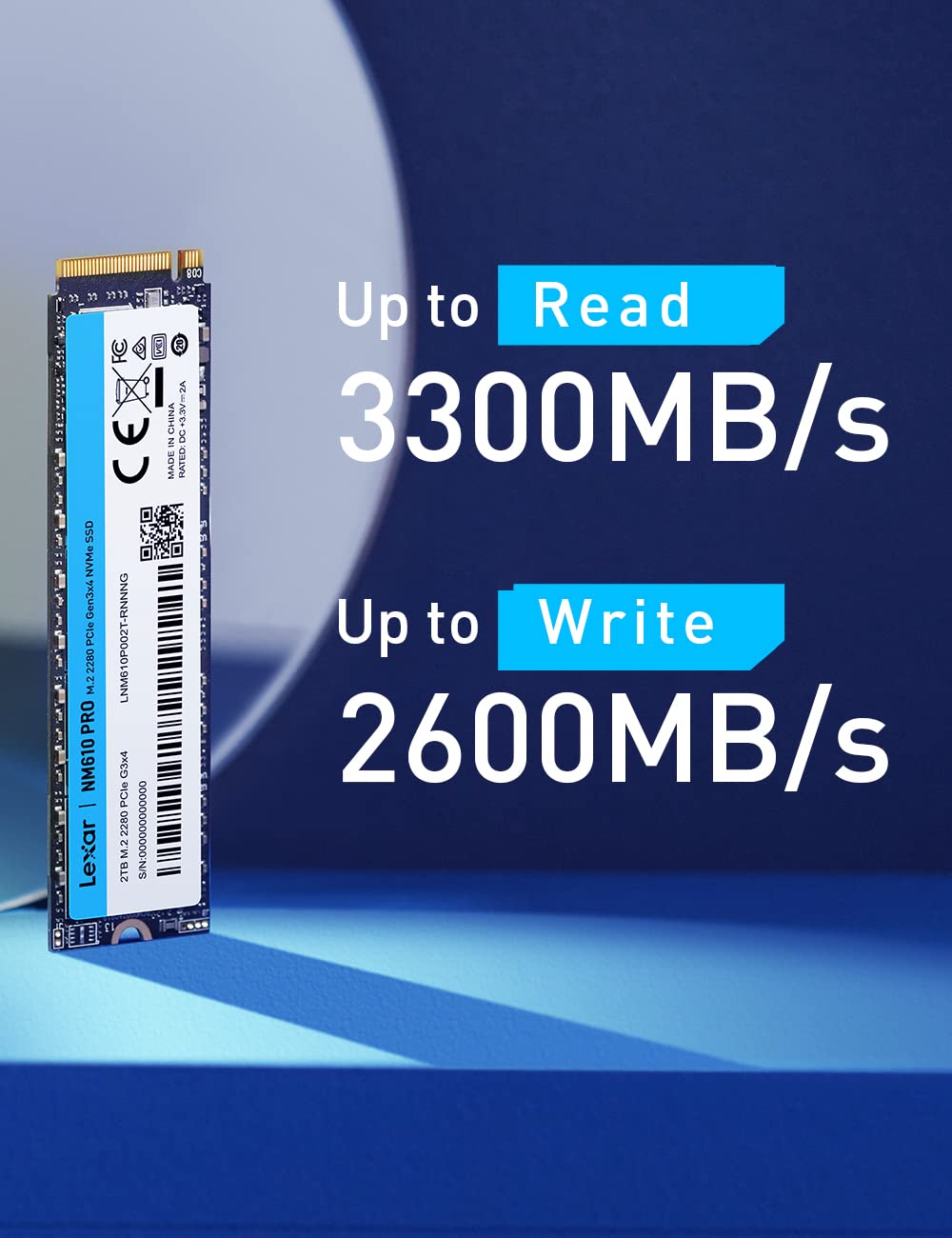 LEXAR NM610 PRO 2TB (3300R/2600W) | LNM610P002T-RNNNG