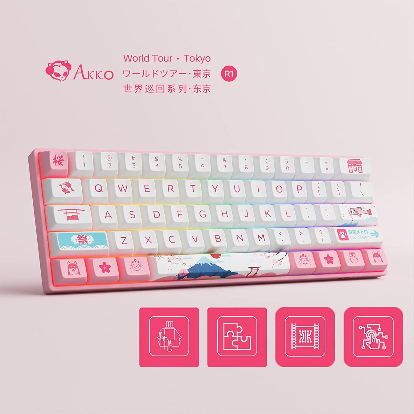 AKKO Keyboard 3061S RGB - World Tour Tokyo R2 OSA (Jelly Pink Linear)