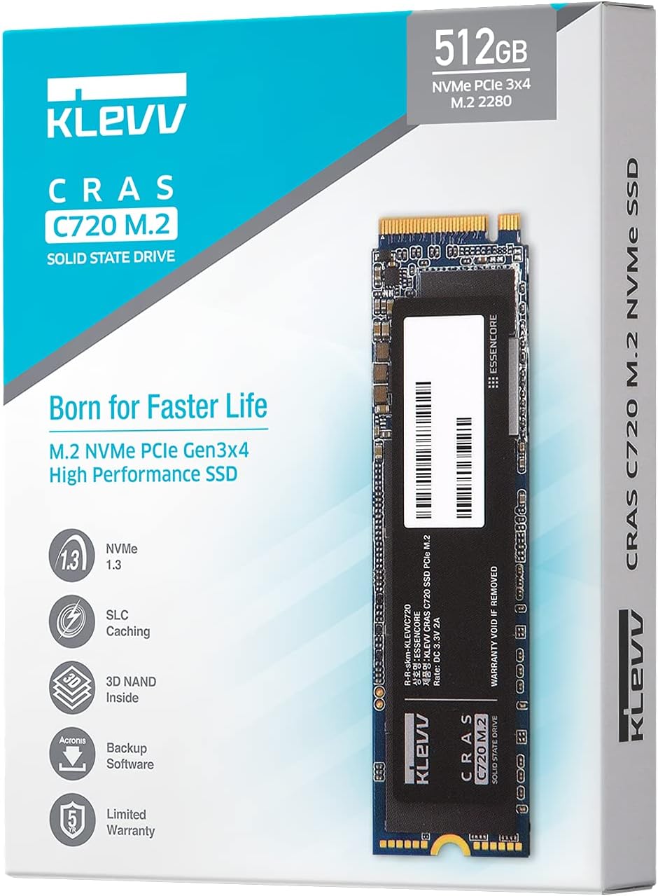 KLEVV C720 - NVME M.2 GEN 3x4 - 512GB 3400R/2400W