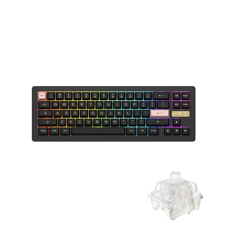 AKKO Keyboard - ACR PRO 68 Bundle ( CS Crystal Linear + BoW Caps