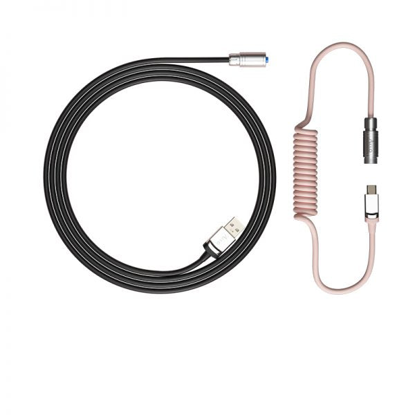 AKKO Coiled Cable Aviator - Black & Pink