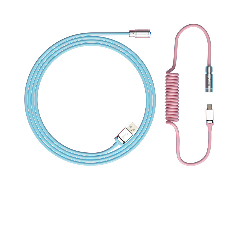 AKKO Coiled Cable Aviator - Tokyo Pink