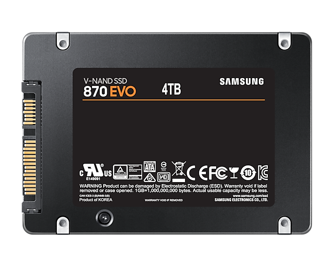 SAMSUNG 2.5" 870 EVO 4TB-MZ-77E4T0BW