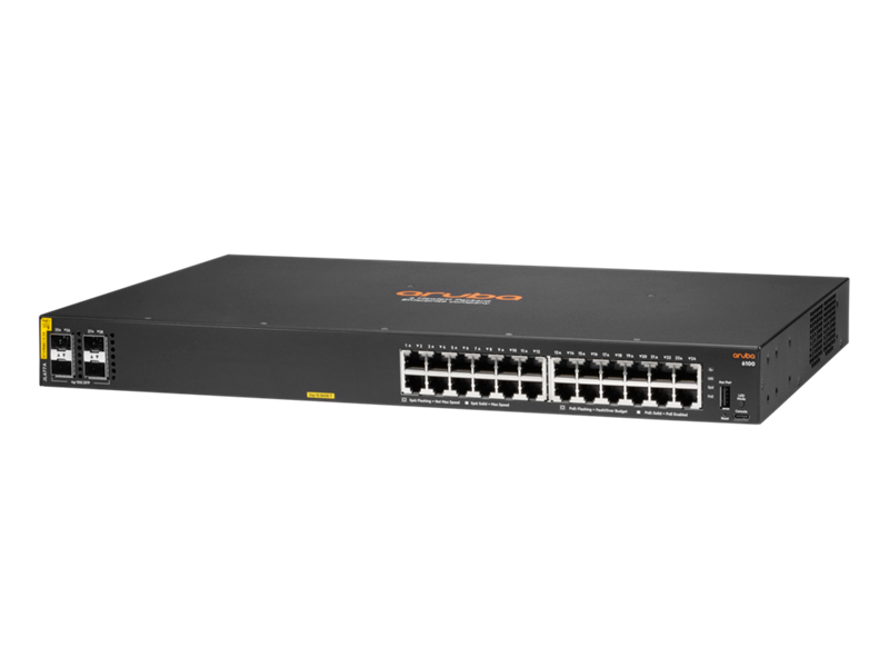 Aruba 6100 24G Class 4 POE 370W 4SFP+ Switch